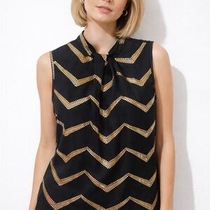 Black and Gold Chevron Women's Top